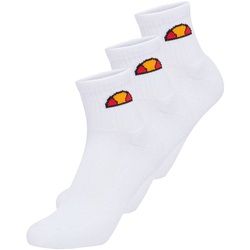 ellesse Unisex Quarter Socken, 3 Paar - Tallo, Ankle Socks, Logo Weiß 40-43