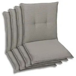 Xxxl Sesselauflagenset , Grau , Textil , 4-teilig , meliert , Füllung: Schaumstoff, Vlies , 50x7x100 cm , Oeko-Tex® Standard 100 , pflegeleicht, hochwertige Qualität, langlebig, für den Außenbereich geeignet, mittels Bändern zu befestigen, mittels Gurtband zu befestigen , Gartenmöbel, Gartenpolster & Auflagen, Sesselauflagen