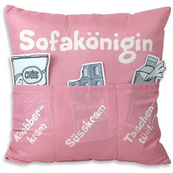 Xxxl Zierkissen , Hellrosa , Textil , Schriftzug , Füllung: Polyester,Polyester , quadratisch , 43x43 cm , Textiles Vertrauen - Oeko-Tex®, Bsci , bügelfrei, pflegeleicht, formstabil , Heimtextilien, Wohntextilien, Kissen, Zierkissen