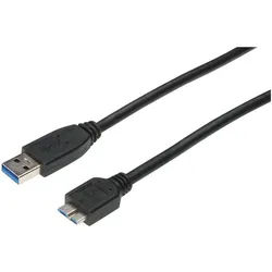 Digitus Digitus USB-Kabel USB 3.2 Gen1 USB-A Stecker, USB-Micro-B 3.0 Stecker USB-Kabel, (100.00 cm) schwarz