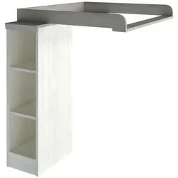 My Baby Lou Wickelaufsatz & Regal-Set , Grau, Weiß , Holzwerkstoff , 110x97.5x77 cm , Babymöbel & Kindermöbel, Babyzimmer, Babyzimmer-Serien