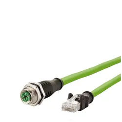 Metz Connect Verbindungsleitung M12 BU-RJ45 ST, 8-pol X-kodiert LAN-Kabel, M12-X Männlich (Stecker), RJ-45 (8P8C) Männlich (Stecker) (100.0 cm), gerade-gerade, 142M2X25010 grün