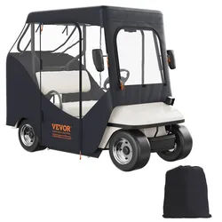 VEVOR Transparent Golfwagen Regenabdeckung 2-Personen-Golfwagenabdeckung 1495 x 1230 mm, 600D Wasserdicht, Tragbar, Fahrbar, Aufbewahrungsabdeckung für Golfwagen Passend für EZGO TXT Golfwagen
