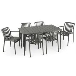 Idimex Gartenmöbel SET Tulipano , Grau , Metall, Metall , Mode , Gartenmöbel, Gartengarnituren, Gartenmöbel-Sets