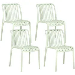 Beliani Gartenstuhl 4er-Set Hellgrün Ariccia , Kunststoff , 45x78x50 cm , Gartenmöbel, Gartensessel, Gartenstühle
