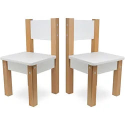 Bubema Lino - Kinderstuhl natur/weiß, 2er-Set - natur/weiß