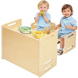 VEVOR Kinder Montessori Aktivitätstisch Lernstuhl Spielen Höhenverstellbar