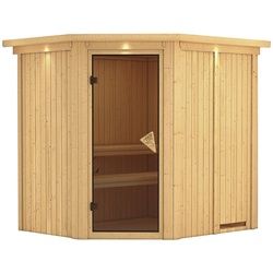 KARIBU Sauna »Talsen«, für 3 Personen, ohne Ofen - beige