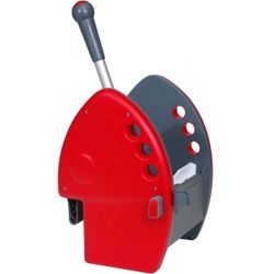Meiko 4T HighSelect Presse, Vertikalpresse für kraft- und rückenschonendes bedienen, Maße: 30 x 27 x 50 cm, Farbe grau / rot