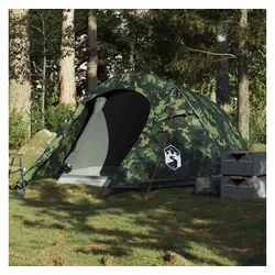 furnicato Faltzelt Campingzelt Tunnelzelt 280x194x125 cm Tarnung wasserdicht, (1 tlg) grün 194 cm x 194 cm x 125 cm