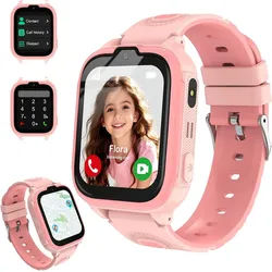 POFIBO Smartwatch (4,6 cm, sim-karte), 4G Kinder Smartwatch rosa
