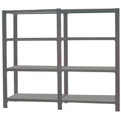 SimonRack Modul aus 2 Officlick-Regalen mit je 4 Böden. Anthrazit/anthrazit 1500x1800x300 mm