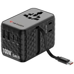 Charge ’n’ Travel 100W Travel Adapter w/ Cable Bla