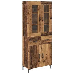 vidaXL Highboard Highboard mit Schubladen 2 pcs Altholz Holzwerkstoff (2 St)