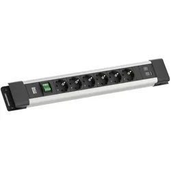 BACHMANN CONNECTUS 6x CEE7/3, 1x Schalter, 1x USB A/C 22W, 2,0m CEE7/7, Grau