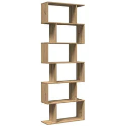 vidaXL Bücherregal Raumteiler-Bücherregal 6 Etagen Artisan-Eiche 70x24x193 cm, 1-tlg.