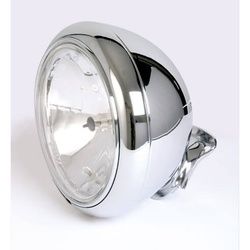 SHIN YO 7 Zoll HD-STYLE Chromscheinwerfer, klares Glas (Prismenreflektor), untere Befestigung, silber