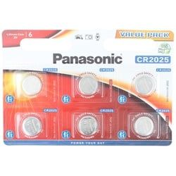 Panasonic Batterie Lithium, Knopfzelle, CR2025, 3V Electronics, Lithium Power, Retail Blister (6-Pack)