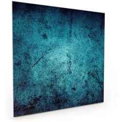 Primedeco Küchenrückwand Küchenrückwand Spritzschutz Glas mit Motiv Grunge Wand in Blau 70 cm x 70 cm