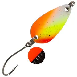 Fishing Tackle Max Kunstköder Spoon Bee 1,8g rot-orange-gelb-weiß goldener Glitter/schwarz-orange gelb|rot|schwarz