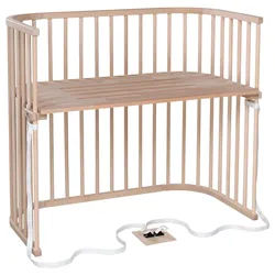 Babybay Beistellbett , Naturfarben , Holz , Buche , vollmassiv , 62x96.50x110 cm , Sprossen im Normabstand, Lattenrost stufenlos höhenverstellbar, zur Sitzbank umbaubar, zum Gitterbett umbaubar, höhenverstellbar, sehr stabil , Babymöbel & Kindermöbel, Babyzimmer, Babybetten