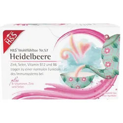 H&S Wohlfühltee Heidelbeere mit B-Vitaminen, Zink und Selen 20X2.5 g Filterbeutel