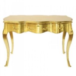 Casa Padrino Schreibtisch Barock Schreibtisch Sekretär / Konsole Gold 120 x 60 x H80 cm - Luxus Möbel