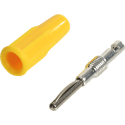 R921334000 - Bananenstecker, 2 mm, Lötanschluss, gelb