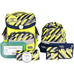 School-Mood Timeless Air+ Yannick, 7-teilige Schulranzenset Neon Yellow