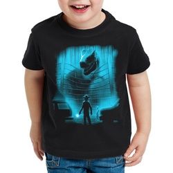 style3 Print-Shirt Kinder T-Shirt T-Rex Danger T-Shirt für dinosaurier park schwarz 116