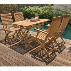 Garten-Sitzgruppe Sunrise 5-tlg 100% Teakholz