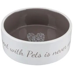 TRIXIE Futternapf Keramiknapf Pet's Home creme/taupe 300 ml | Ø 12 cm x 410 cm