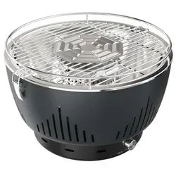 BBQ Hero Holzkohle-Tischgrill, mit Aktivbelüftung, anthrazit, 34,8 x 34,8 x 24 cm - grau