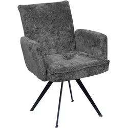 Welnova Armlehnstuhl , Dunkelgrau , Metall, Textil , Stativgestell , 64x65x71 cm , Fsc , Stoffauswahl, automatische Rückholfunktion, Sitzfläche 320° drehbar , Esszimmer, Esszimmerserien