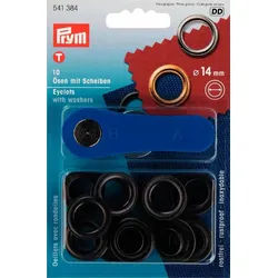 Stofferia Stoff Ösen und Scheiben MS 14,0 mm brüniert, Meterware