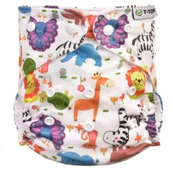 T-Tomi H√∂schenwindel AIO - Wickel Set Druckkn√∂pfe ZOO 1 St