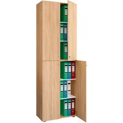 Mid.you Aktenschrank , Sonoma Eiche , Holzwerkstoff , 4 Fächer , 70x220x39 cm , Büromöbel, Büroschränke, Aktenschränke