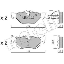 METELLI Bremsbeläge Hinten Rechts Links für BMW 3 1 X1