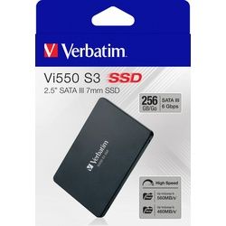 Verbatim SSD 256GB, SATA-III, 6.35cm (2.5''), Vi550 (R) 560MB/s, (W) 460MB/s, Retail