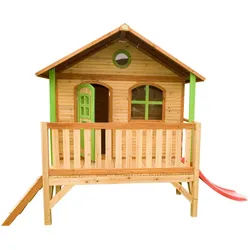 Ambia Garden Spielhaus , Weiß, Grün, Braun , Holz, Kunststoff , 349x233x212 cm , EN 71, CE, FSC 100% , Freizeit & Co, Gartenspielzeug, Spielhäuser
