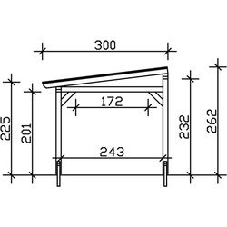 SKAN HOLZ Terrassenüberdachung Siena 541 x 300 cm Leimholz