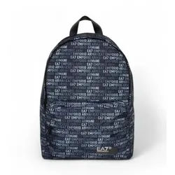 EA7 Unisex. 7X000001_AF10465 Rucksack aus recyceltem Stoff mit marinefarbenem Aufdruck der Graphic Series ASV (OSFA), Lässig, Polyester