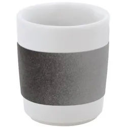 KAHLA Becher touch! henkelloser Becher mit Samt-Banderole, 1-tlg., Porzellan, Made in Germany grau 90 ml | Ø 5.4 cm x 6 cm