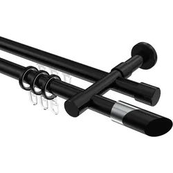 GARDINENSTANGE RUNDROHR-INNENLAUF Prestige Verano 160 cm, 2-läufig, 20 mm Ø Schwarz