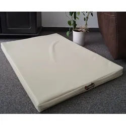 Hundebettenmanufaktur Hundematte Orthopädische Hundematratze mit antiallergischer Kokosmatte Kunstleder beige 60 cm x 100 cm