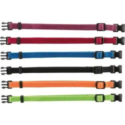 Junior Set of puppy collars S-M: 17-25 cm/10 mm 6 pcs. black red royal blue apple papaya orchid