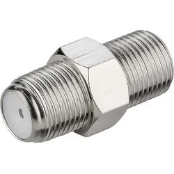 Goobay F-Verbinder: F-Buchse > F-Buchse - Adapter-Stecker aus Kupfer-Zink-Gemisch