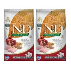 Farmina N&D Ancestral Grain canine CHICKEN & POMEGRANATE ADULT MEDIUM & MAXI 2x12kg