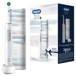 Oral-B - Elektrische Zahnbürste 'Pro 3 + Reiseetui Streifen Design' in Weiß 1 St