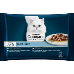 GOURMET Perle Duo aus dem Meer Nassfutter für ausgewachsene Katzen 4x85g